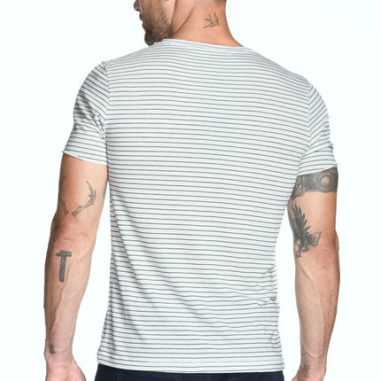 Men's Brolin Raw Neck Crew Stripe Tee