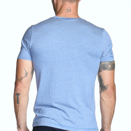 Men's Brolin Raw Neck Crew Stripe Tee