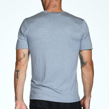Men's Princeton Wide Pocket V-Neck Stripe Tee