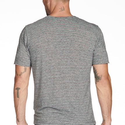 Men's Princeton Wide Pocket V-Neck Stripe Tee