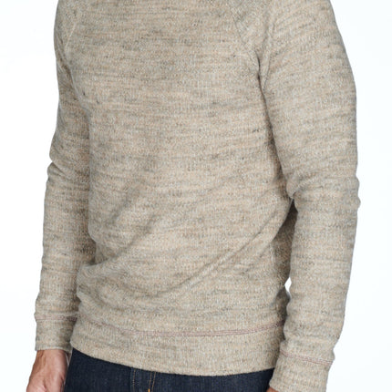 Men's Soft Knit Melange Wide Neck Pullover Sweater