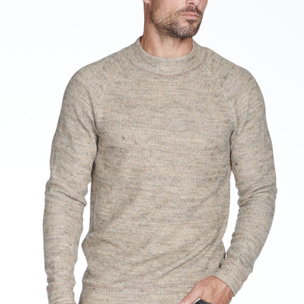 Men's Soft Knit Melange Wide Neck Pullover Sweater