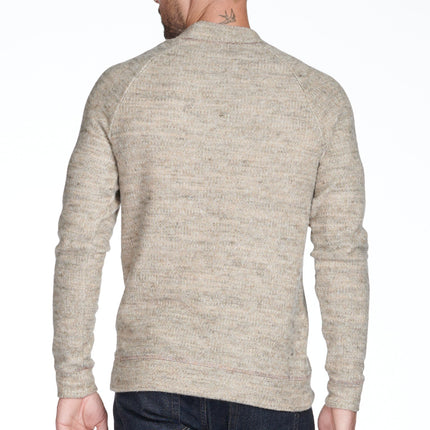 Men's Soft Knit Melange Wide Neck Pullover Sweater