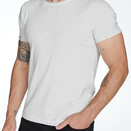 Men's Brolin Raw Neck Crew Stripe Tee