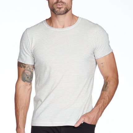Men's Brolin Raw Neck Crew Stripe Tee