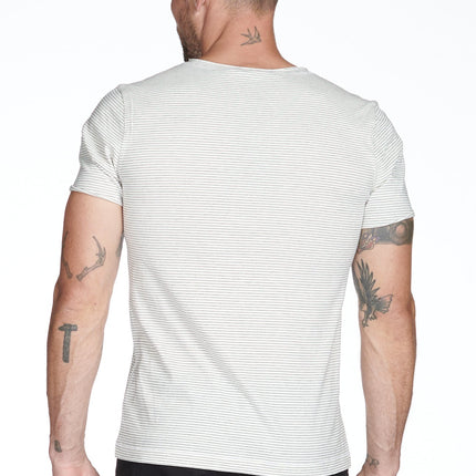 Men's Brolin Raw Neck Crew Stripe Tee
