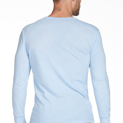 Men's Linen Blend Wide Cuff Long Sleeve Tee