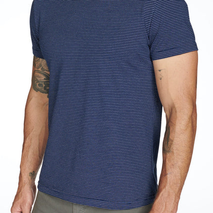 Men's Raw Edge Patch Sleeve Stripe Tee