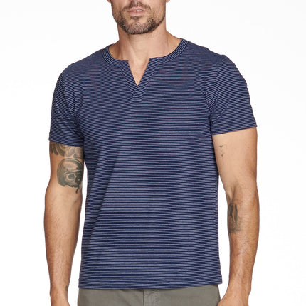 Men's Cross V-Neck Stripe Tee
