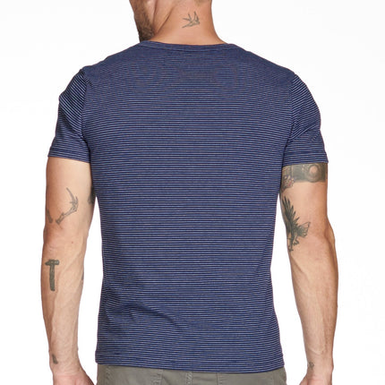 Men's Cross V-Neck Stripe Tee