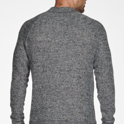 Men's Soft Knit Melange Wide Neck Pullover Sweater