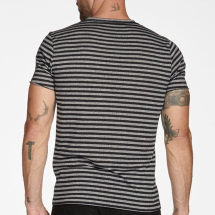 Men's Brolin Raw Neck Crew Stripe Tee