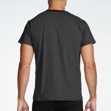 Men's Relaxed Contrast Crew Neck Stripe Tee