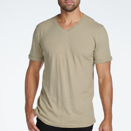 Men's Cotton Linen V-Neck Tee