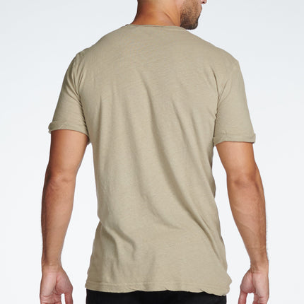 Men's Cotton Linen V-Neck Tee