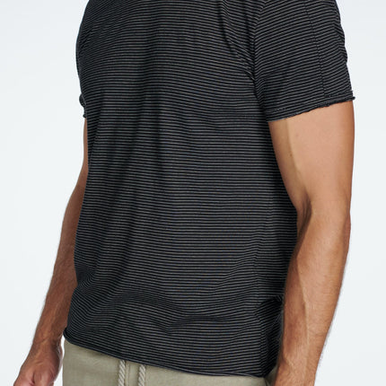 Men's Raw Edge Patch Sleeve Stripe Tee