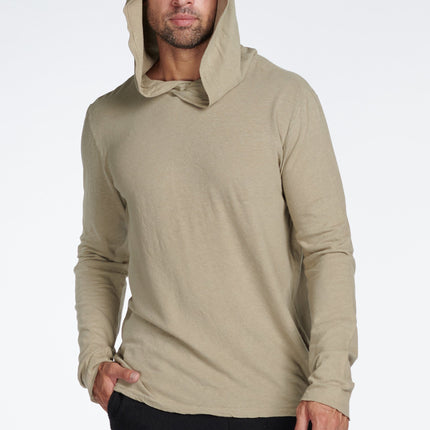 Men's Linen Blend Long Sleeve Hoodie