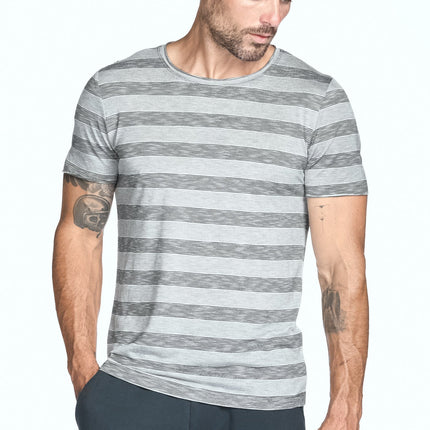 Men's Brolin Raw Neck Crew Stripe Tee