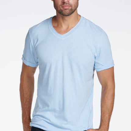 Men's Cotton Linen V-Neck Tee