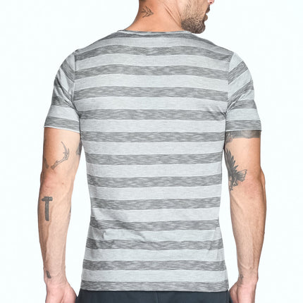 Men's Brolin Raw Neck Crew Stripe Tee