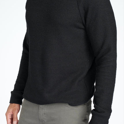 Men's Soft Knit Melange Wide Neck Pullover Sweater