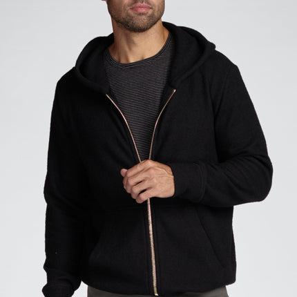 Men's Soft Knit Melange Zip Front Hoodie