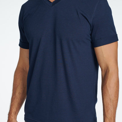 Men's Tri-Blend Stitch Sleeve V-Neck Tee