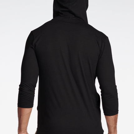 Men's 3/4 Sleeve Cowl Neck Visor Hoodie