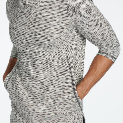 Men's Cambridge 3/4 Sleeve Cowl Neck Visor Hoodie Sweater - Variegated Ivory/Black