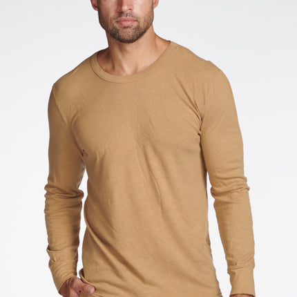 Men's Linen Blend Wide Cuff Long Sleeve Tee