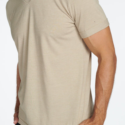 Men's Tri-Blend Stitch Sleeve V-Neck Tee