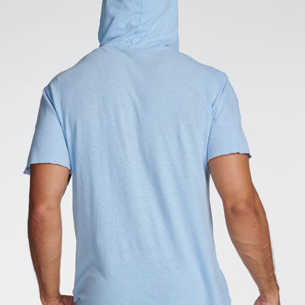 Men's Linen Blend Short Sleeve Hoodie