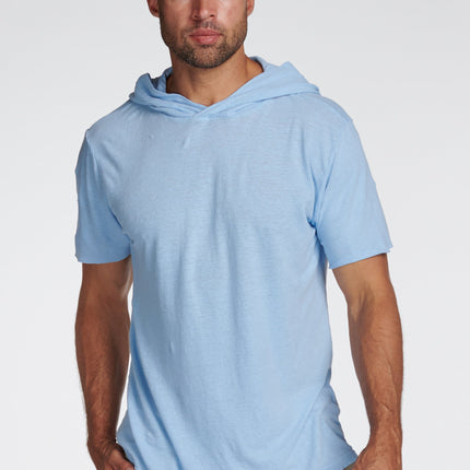 Men's Linen Blend Short Sleeve Hoodie