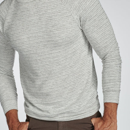 Men's Pullover Sweater - Light Grey Speck Stripe