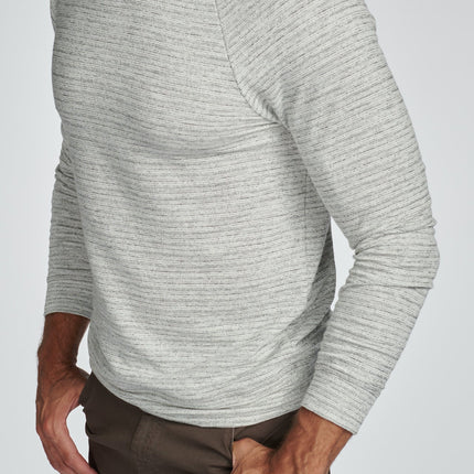 Men's Pullover Sweater - Light Grey Speck Stripe