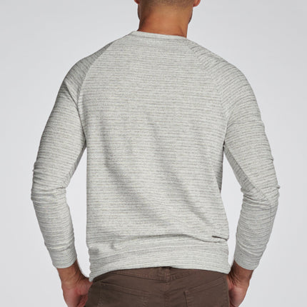 Men's Pullover Sweater - Light Grey Speck Stripe