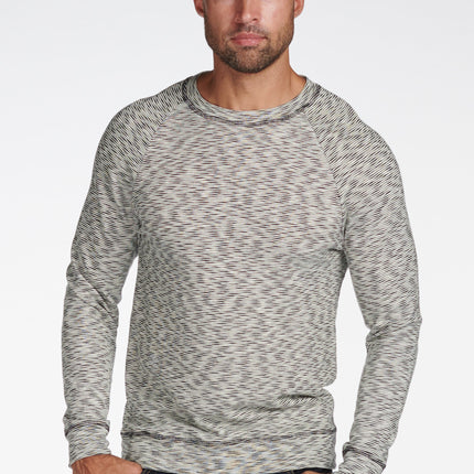Men's Pullover Sweater - Variegated Ivory/Black