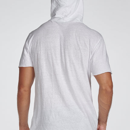 Men's Linen Blend Short Sleeve Hoodie