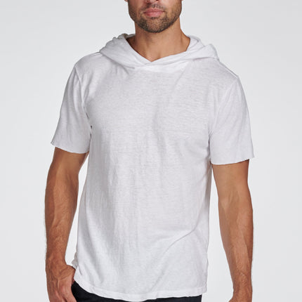 Men's Linen Blend Short Sleeve Hoodie