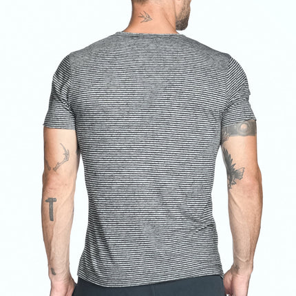 Men's Brolin Raw Neck Crew Stripe Tee