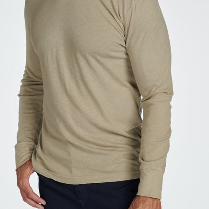 Men's Linen Blend Wide Cuff Long Sleeve Tee