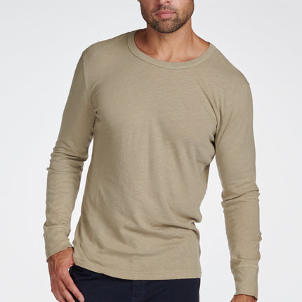 Men's Linen Blend Wide Cuff Long Sleeve Tee