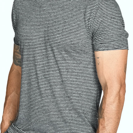 Men's Brolin Raw Neck Crew Stripe Tee