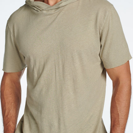 Men's Linen Blend Short Sleeve Hoodie