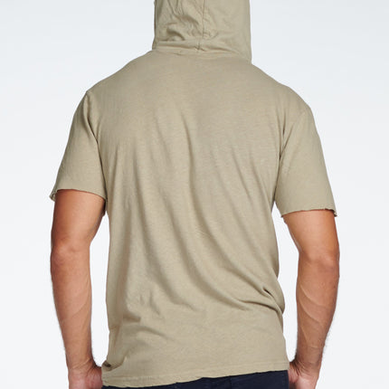 Men's Linen Blend Short Sleeve Hoodie