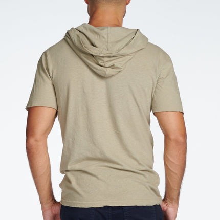 Men's Linen Blend Short Sleeve Hoodie