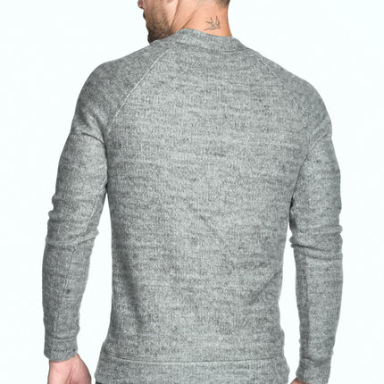 Men's Soft Knit Melange Wide Neck Pullover Sweater