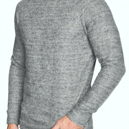 Men's Soft Knit Melange Wide Neck Pullover Sweater