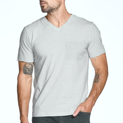 Men's Princeton Wide Pocket V-Neck Stripe Tee