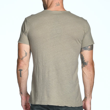 Men's Linen Blend Crew Neck Tee